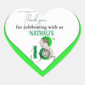 Elegante 18e verjaardag viering hart sticker (Voorkant)