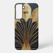 Elegante 1920's Art Deco Zwart en Goud Modern Samsung Galaxy Hoesje (Achterkant)