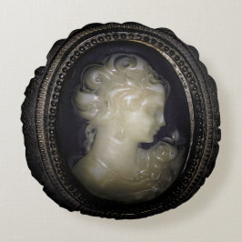 Elegante 1950's  Antiek Retro Cameo Broche Rond Kussen