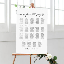 Elegante 19 tafels Favoriete mensen Zittabel Poster