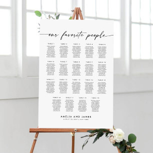 Elegante 19 tafels Favoriete mensen Zittabel Poster