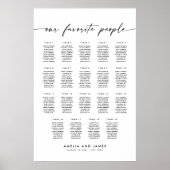 Elegante 19 tafels Favoriete mensen Zittabel Poster (Voorkant)