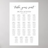 Elegante 19 tafels Neem uw zitplaatskaart Poster (Voorkant)
