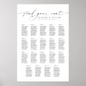 Elegante 19 tafels Vind uw zitplaatskaart Poster (Voorkant)
