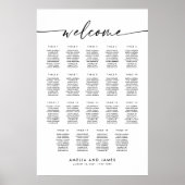 Elegante 19 Tafels Welkom Zitplaats Chart Poster (Voorkant)