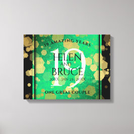 Elegante 19e jaden huwelijksjubileumviering canvas afdruk