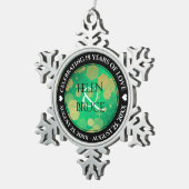Elegante 19e jubileumviering van het jade huwelijk tin sneeuwvlok ornament (Rechts)