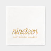 Elegante 19e verjaardag moderne gouden folie serve folie servetten (Voorkant)