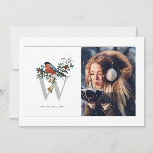 Elegante 1 foto WINTER GROETEN Kerstmis  (Voorkant)