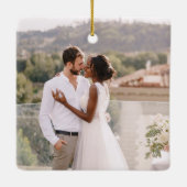 Elegante 1e Kerstmis Mr. Mrs. Gold en Black Keramisch Ornament (Achterkant)