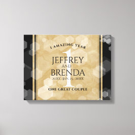 Elegante 1e papieren huwelijksjubileumviering canvas afdruk
