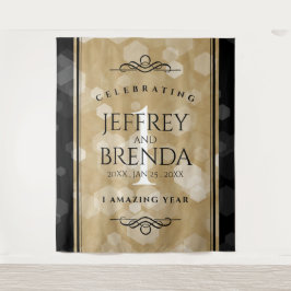 Elegante 1e papieren huwelijksjubileumviering wandkleed