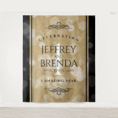 Elegante 1e papieren huwelijksverjaardagviering wandkleed (Voorkant)