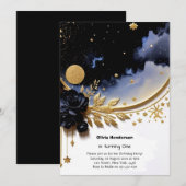 Elegante 1e verjaardag uitnodiging (Voorkant / Achterkant)