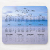 Elegante 2024 Kalender Strand Achtergrond | Mousep Muismat (Voorkant)