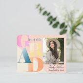 Elegante 2025 GRAD 2 Foto Afstudeer aankondiging Briefkaart (Staand voorkant)