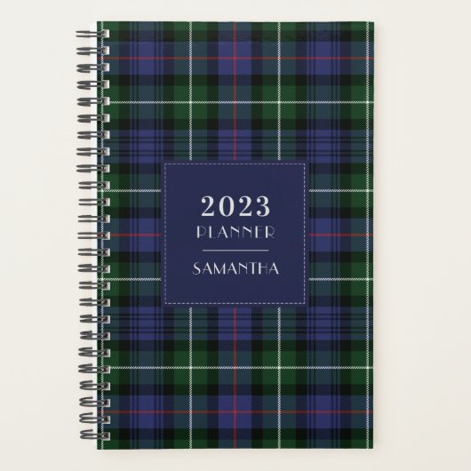 Elegante 2025 Plaid Tartan Clan MacKenzie Rustic Planner (Voorkant)