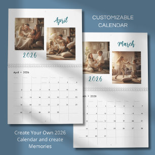 Elegante 2026 gezinsfotokalender kalender