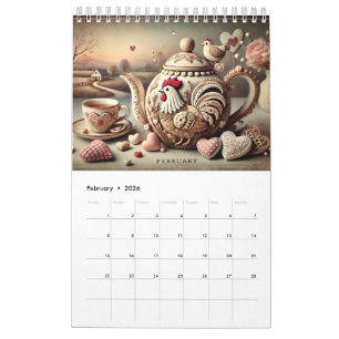 Elegante 2027 Mooie Kip Theepotten Kalender - Leuk