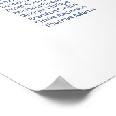 Elegante 20 Tafel Blauw Bloemen Trouwstoel Grafiek Poster (Hoek)