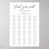 Elegante 20 tafels Vind uw zitplaatskaart Poster (Voorkant)