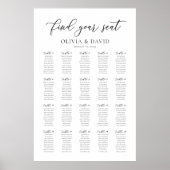Elegante 20 tafels Vind uw zitplaatskaart Poster (Voorkant)