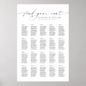 Elegante 20 tafels Vind uw zitplaatskaart Poster (Voorkant)