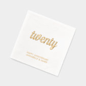Elegante 20e bruiloft Jubileum Gold Foil servetten (Links)