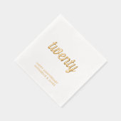 Elegante 20e bruiloft Jubileum Gold Foil servetten (Rechts)