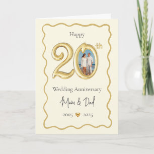 Elegante 20e bruiloft Jubileum Kaart - Mama & Dad