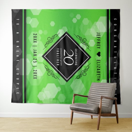 Elegante 20e Smaragd Huwelijksverjaardag Wandkleed (In Situ (horizontaal))