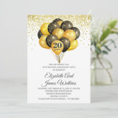 Elegante 20e trouwjubileum goud en zwart I Kaart (Staand voorkant)