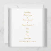 Elegante 20e trouwjubileum witgoud kaart (Achterkant)