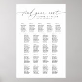 Elegante 21 tafels Vind uw zitplaatskaart Poster (Voorkant)