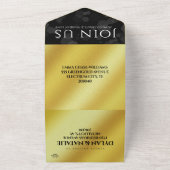 Elegante 21e koperen huwelijksjubileumviering all in one uitnodiging (Buitenkant)