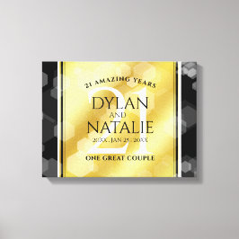 Elegante 21e koperen huwelijksjubileumviering canvas afdruk