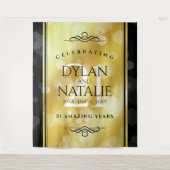 Elegante 21e koperen huwelijksjubileumviering wandkleed (Voorkant)