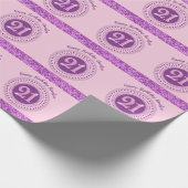 Elegante 21e verjaardag Roze glitters met strepen Cadeaupapier (Hoek)