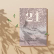 Elegante 21e verjaardag Roze Goud Calligrafie