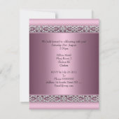 Elegante 21e verjaardag Satijn Roze Vlinder Sierad Kaart (Achterkant)