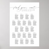 Elegante 22 tafels Vind uw zitplaatskaart Poster (Voorkant)