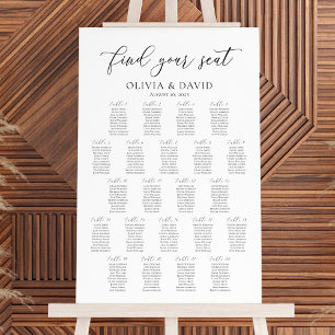 Elegante 22 tafels Vind uw zitplaatskaart Poster