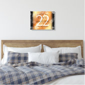 Elegante 22e koperen huwelijksjubileum canvas afdruk (Insitu (Slaapkamer))