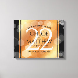 Elegante 22e koperen huwelijksjubileum canvas afdruk
