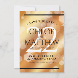 Elegante 22e koperen huwelijksjubileum save the date