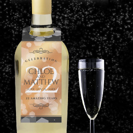 Elegante 22e koperen huwelijksverjaardag flessenhanger