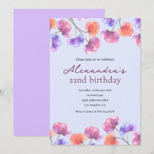 Elegante 22e uitnodigingen Boho Bloem Chic