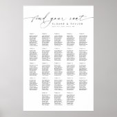 Elegante 23 tafels Vind uw zitplaatskaart Poster (Voorkant)