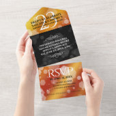 Elegante 23e trouwdag Imperial Topaz jubileum All In One Uitnodiging (Afscheurbaar)