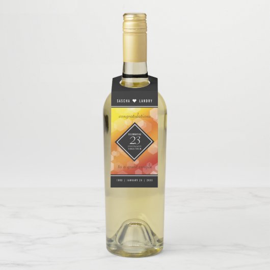 Elegante 23e trouwdag Imperial Topaz jubileum Flessenhanger (Op fles)